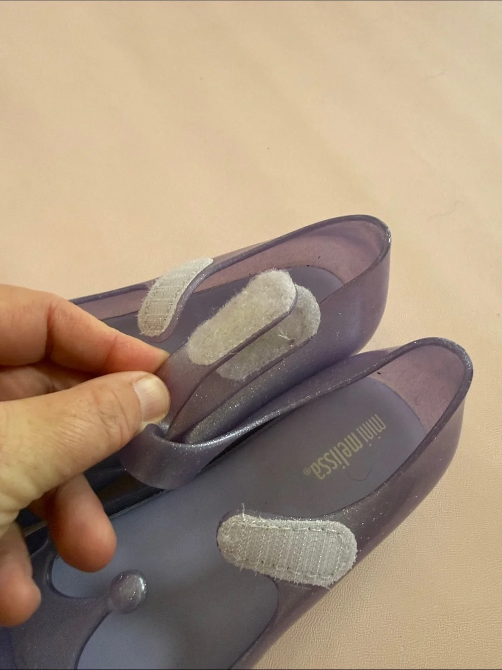 Mini Melisa Girls Purple Bow Jelly Mary Jane Shoes